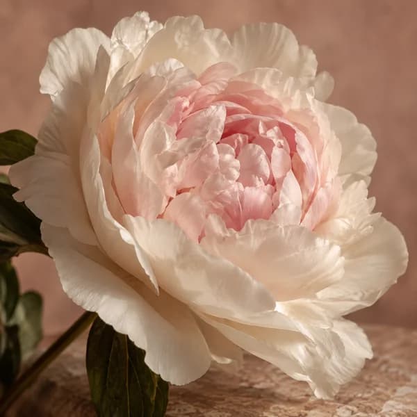 Delicate ivory and blush peony petals