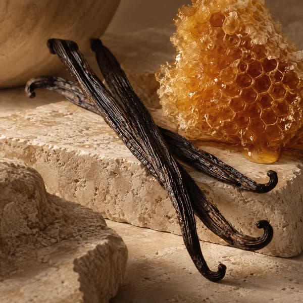 Vanilla pods and golden honeycomb